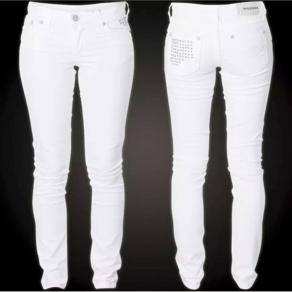 AFFLICTION Women's Denim Jeans RAQUEL TARA WHITE E - Picture 9 of 11